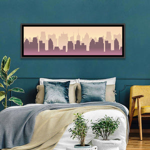 City Buildings Silhouette Wall Art