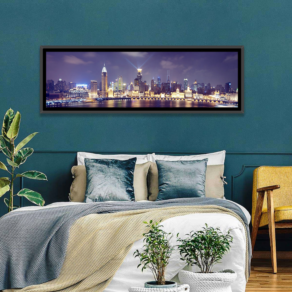 Shanghai Night Skyline Wall Art