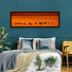 Geese Silhouettes at Orange Sunset Wall Art