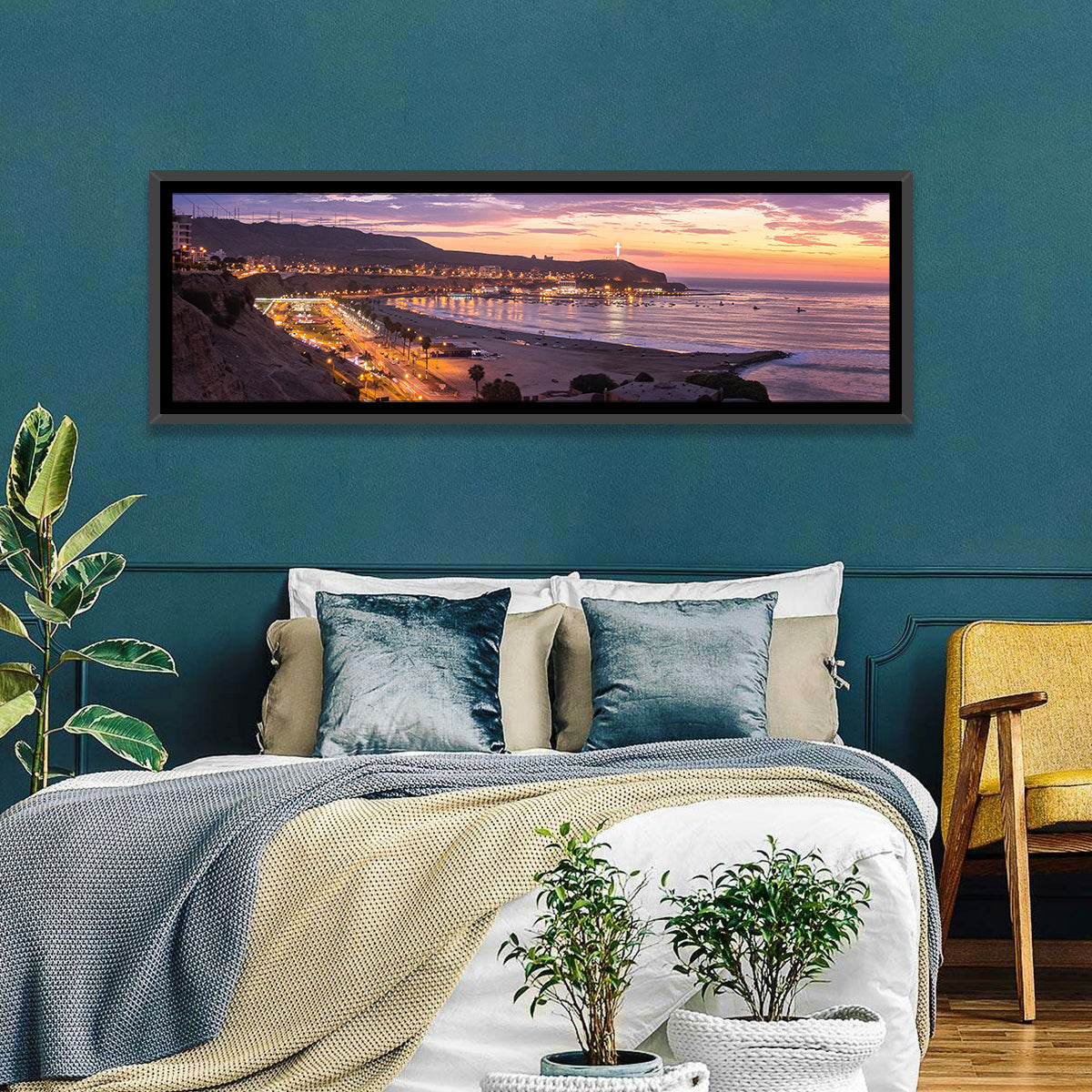 Playa Agua Dulce, Lima Wall Art in a room, panoramic