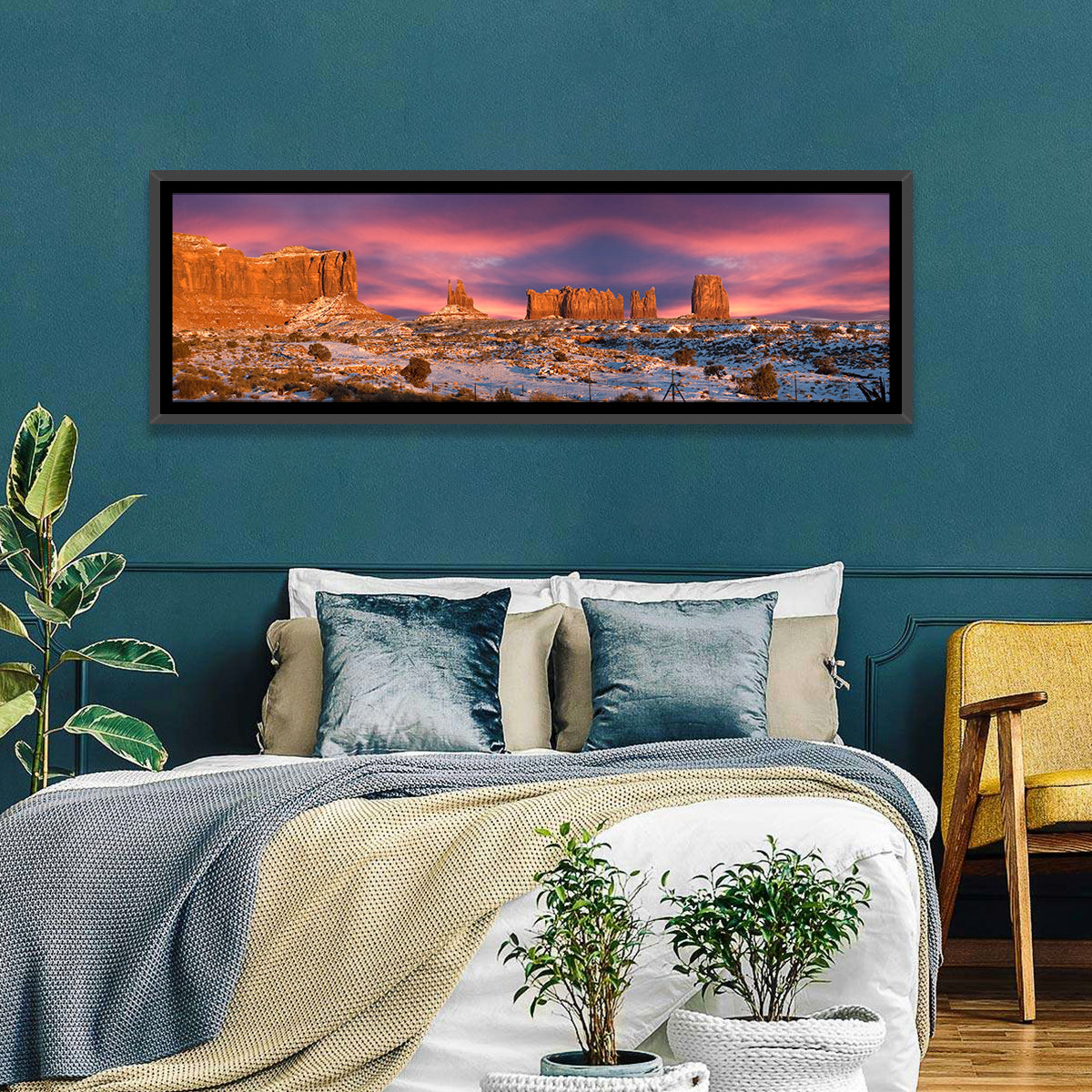 Snow-dusted Monument Valley Sunset Wall Art