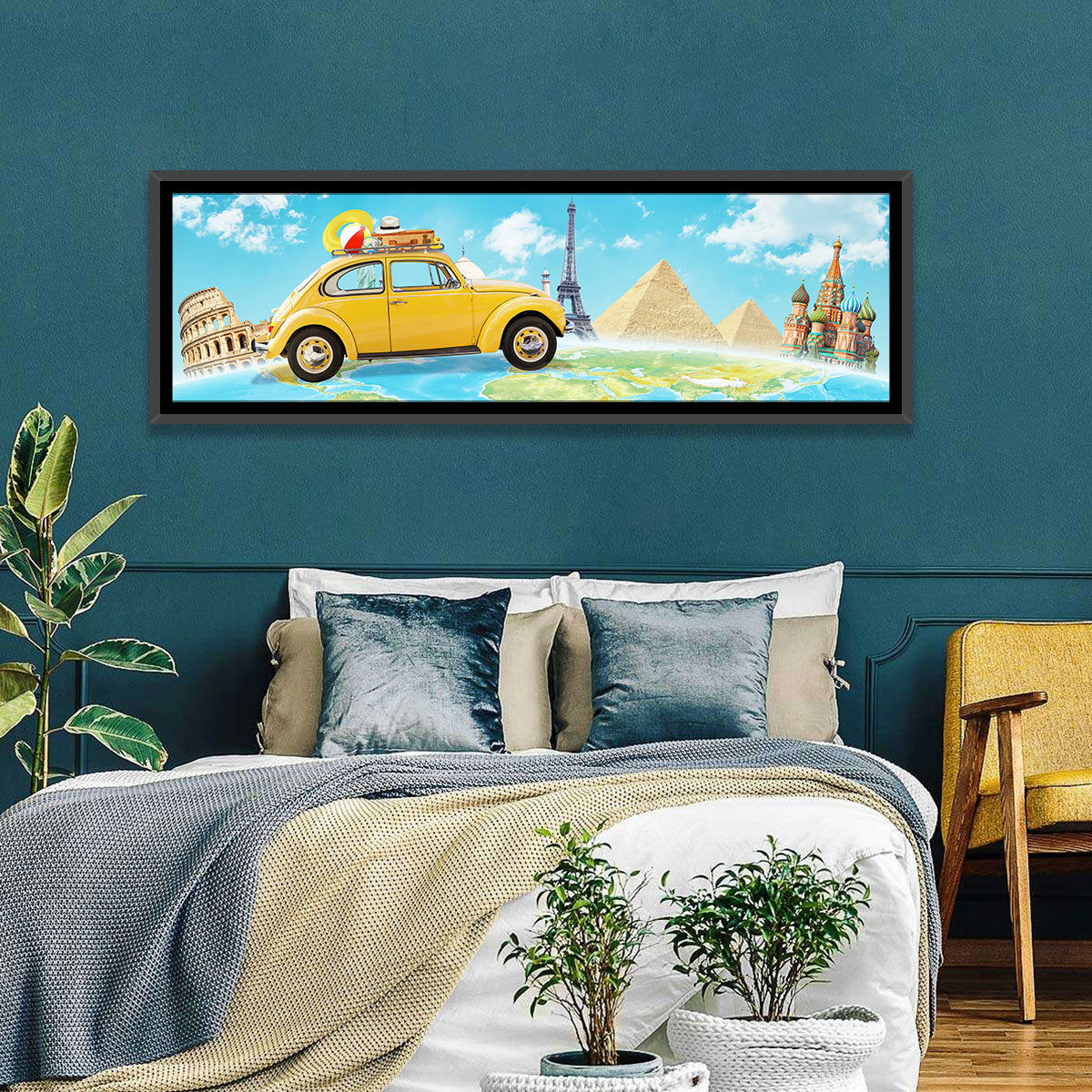 Yellow Beetle World Road Trip Wall Art