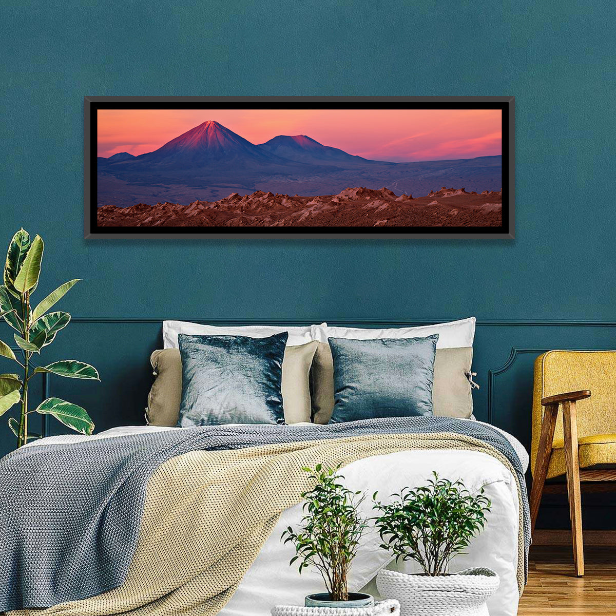 Valle De La Luna, Licancabur Volcano Wall Art in a room, panoramic