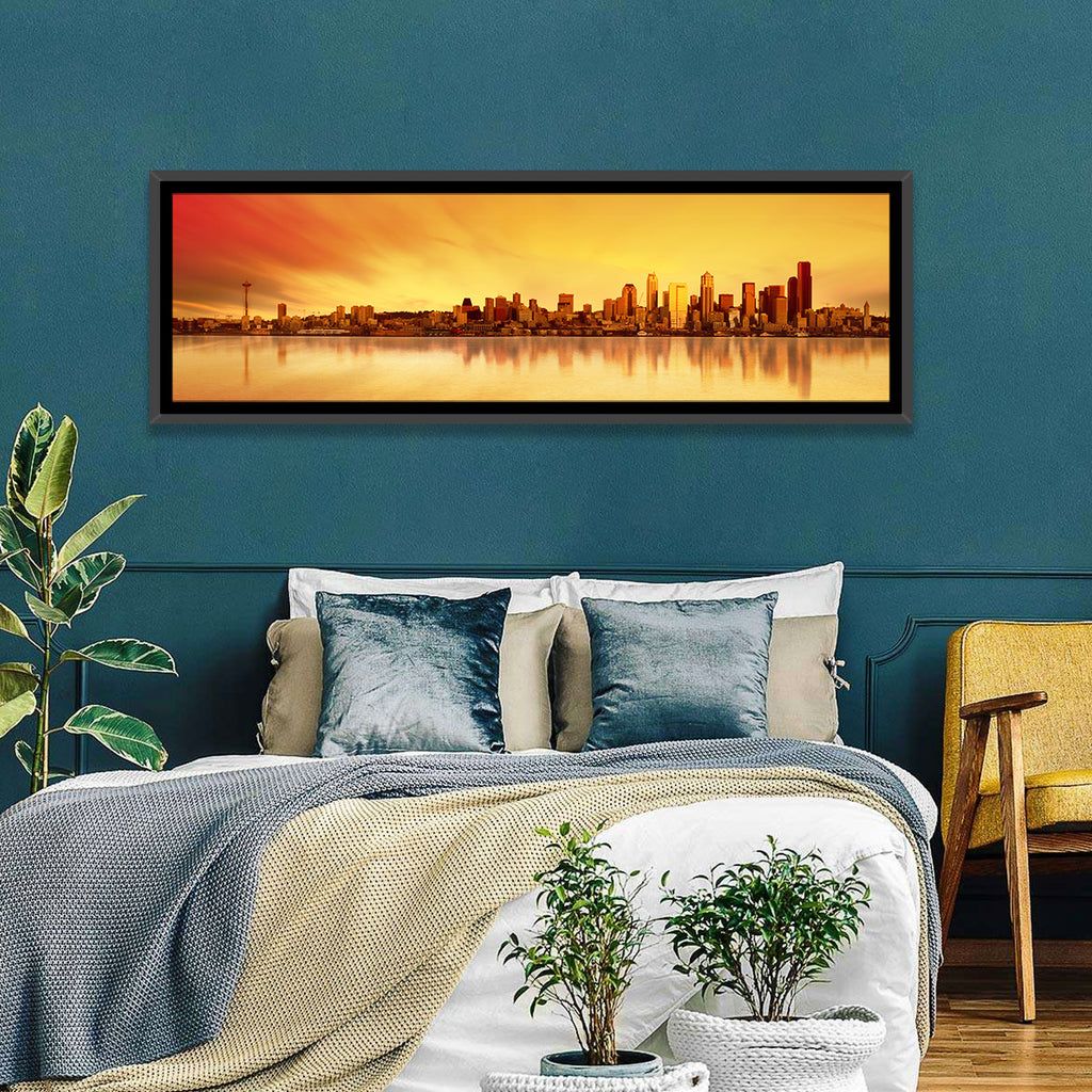 Seattle Skyline in Golden Hour Wall Art