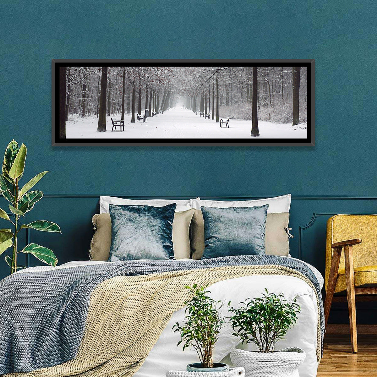 Snow Covered Park Lane Wall Art