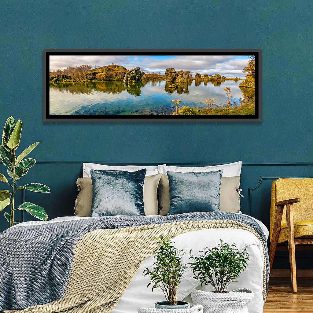 Myvatn Volcanic Rock Reflections Wall Art
