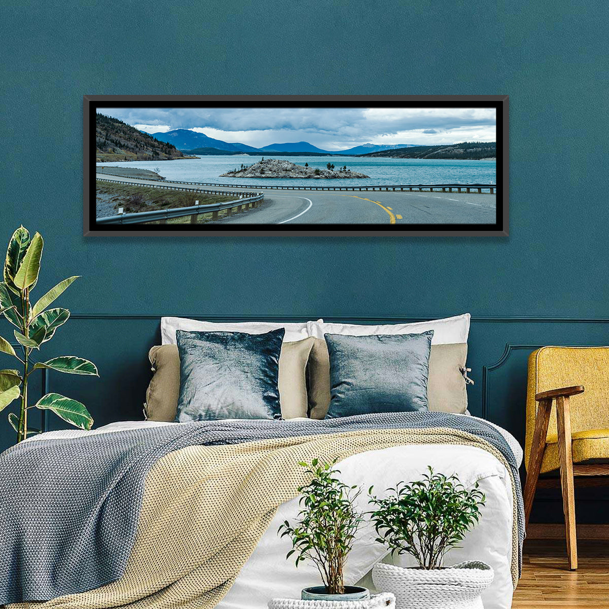 David Thompson Highway 11, Abraham Lake Wall Art in a room, panoramic