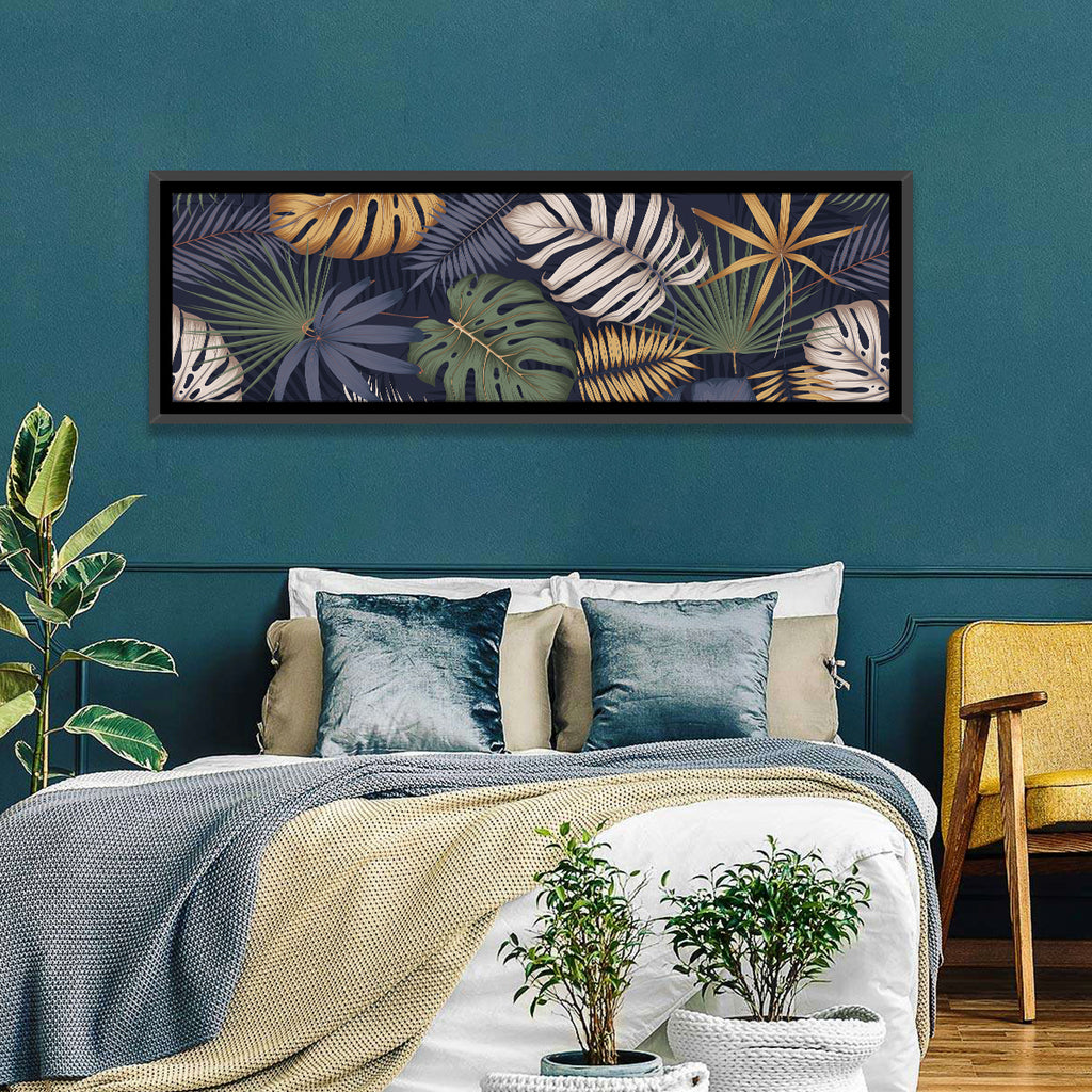 Layered Tropical Leaves Pattern Wall Art