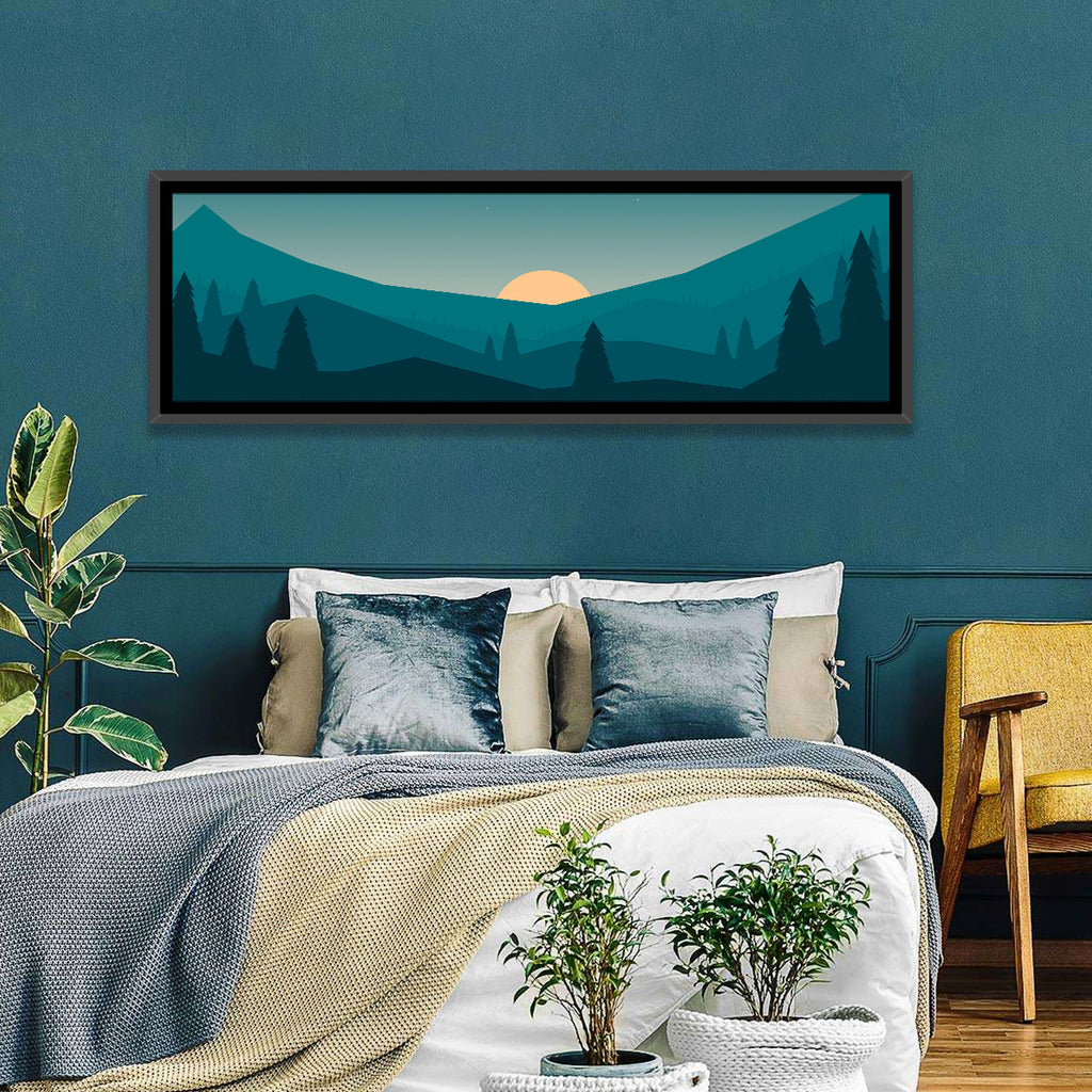 Black Forest Sunset Illustration Wall Art