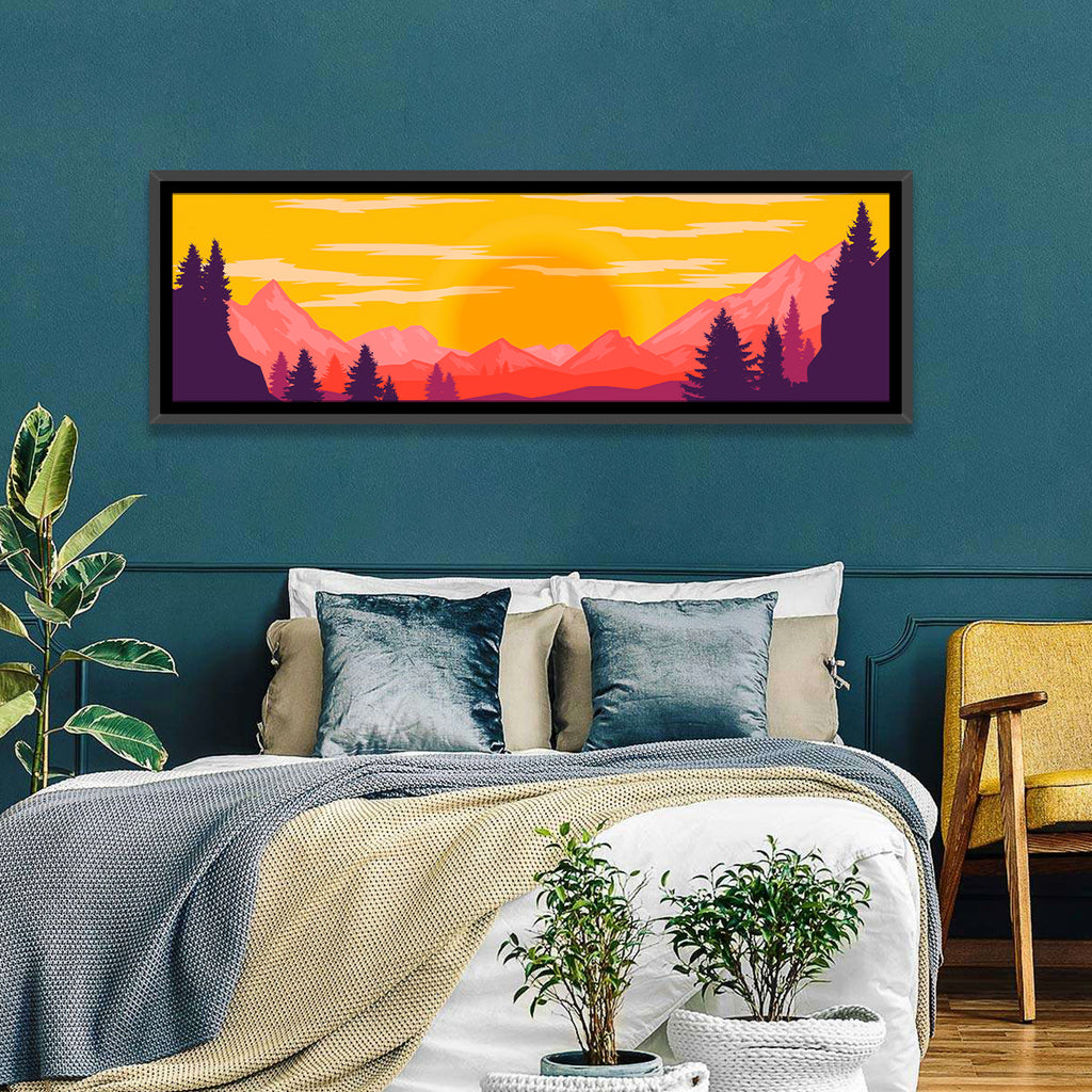 Crimson Peaks at Sunset Wall Art