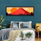 Stippled Red Mountain Sunset Wall Art