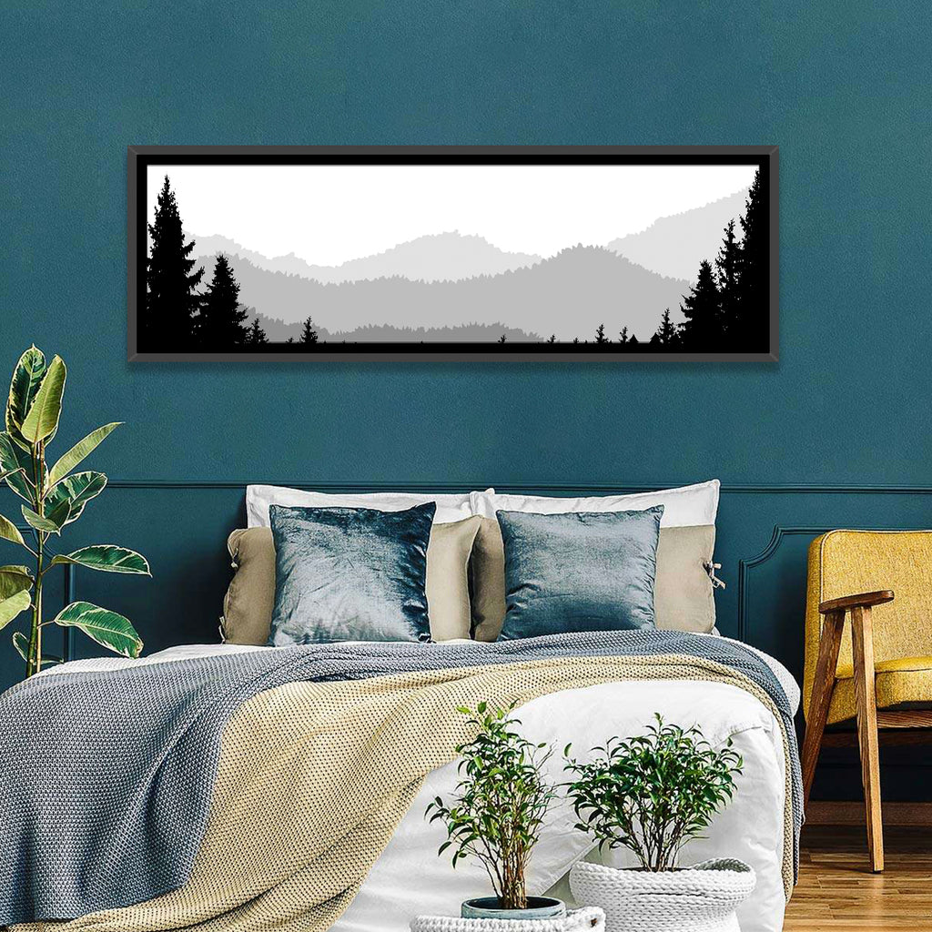 Foggy Mountain Silhouettes Wall Art