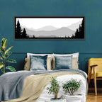 Foggy Mountain Silhouettes Wall Art