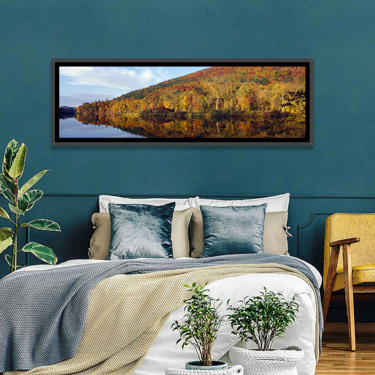 Connecticut River Wall Art in a room, panoramic