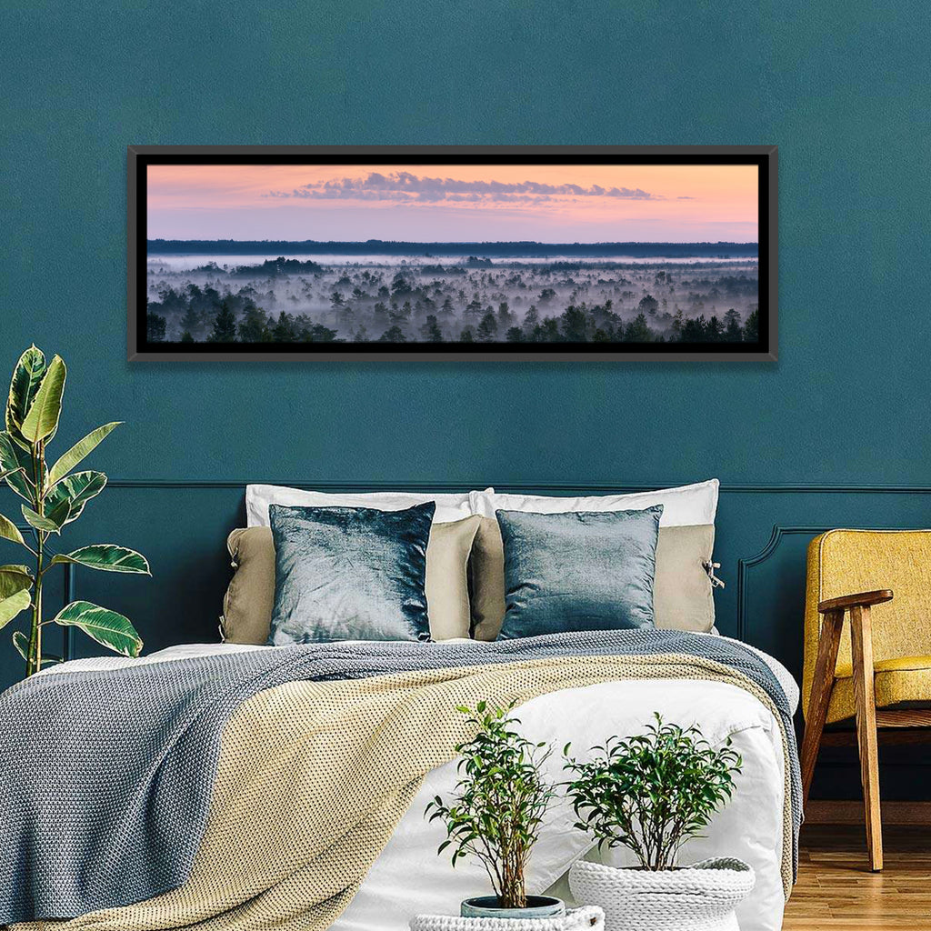 Estonian Misty Pine Landscape Wall Art