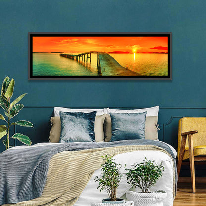 Sea Pier Sunset Wall Art