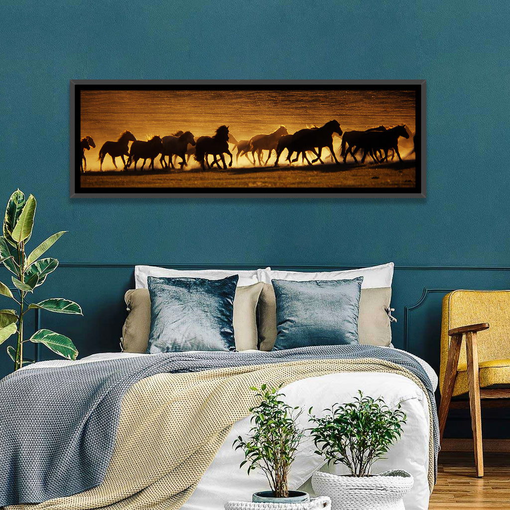 Running Wild Horses at Sunset Wall Art