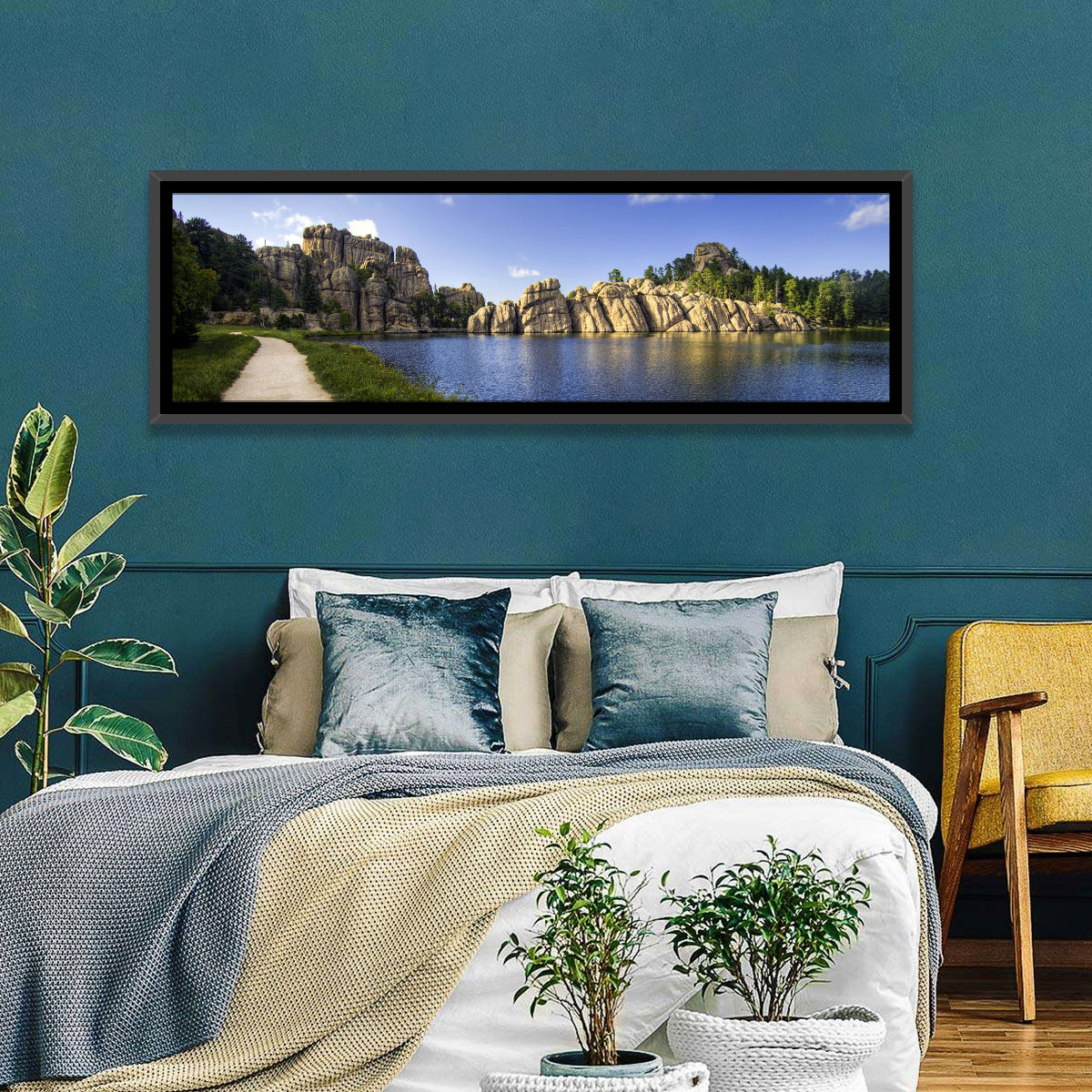 Sylvan Lake Trail, Black Hills Wall Art in a room, panoramic