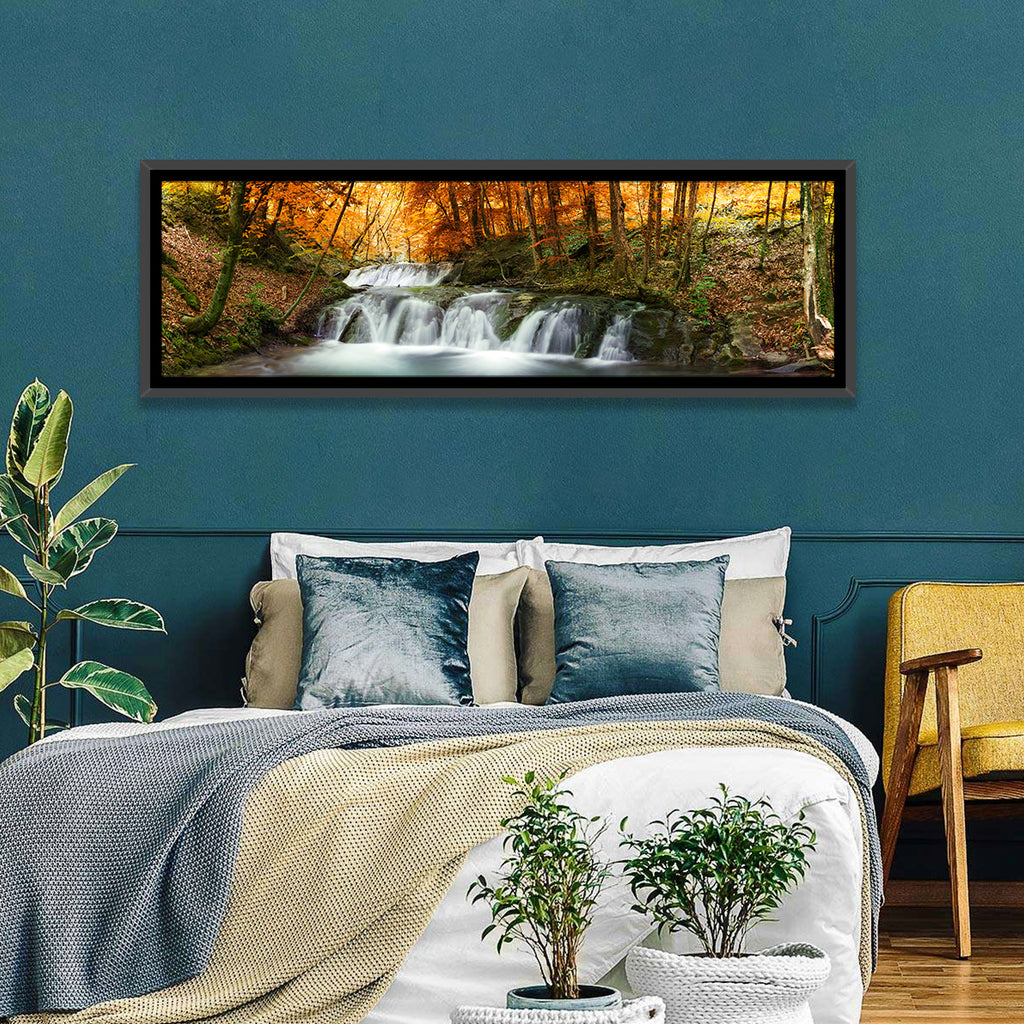 Autumn Forest Waterfall Wall Art