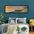 Green Rowboat at Sunrise Wall Art