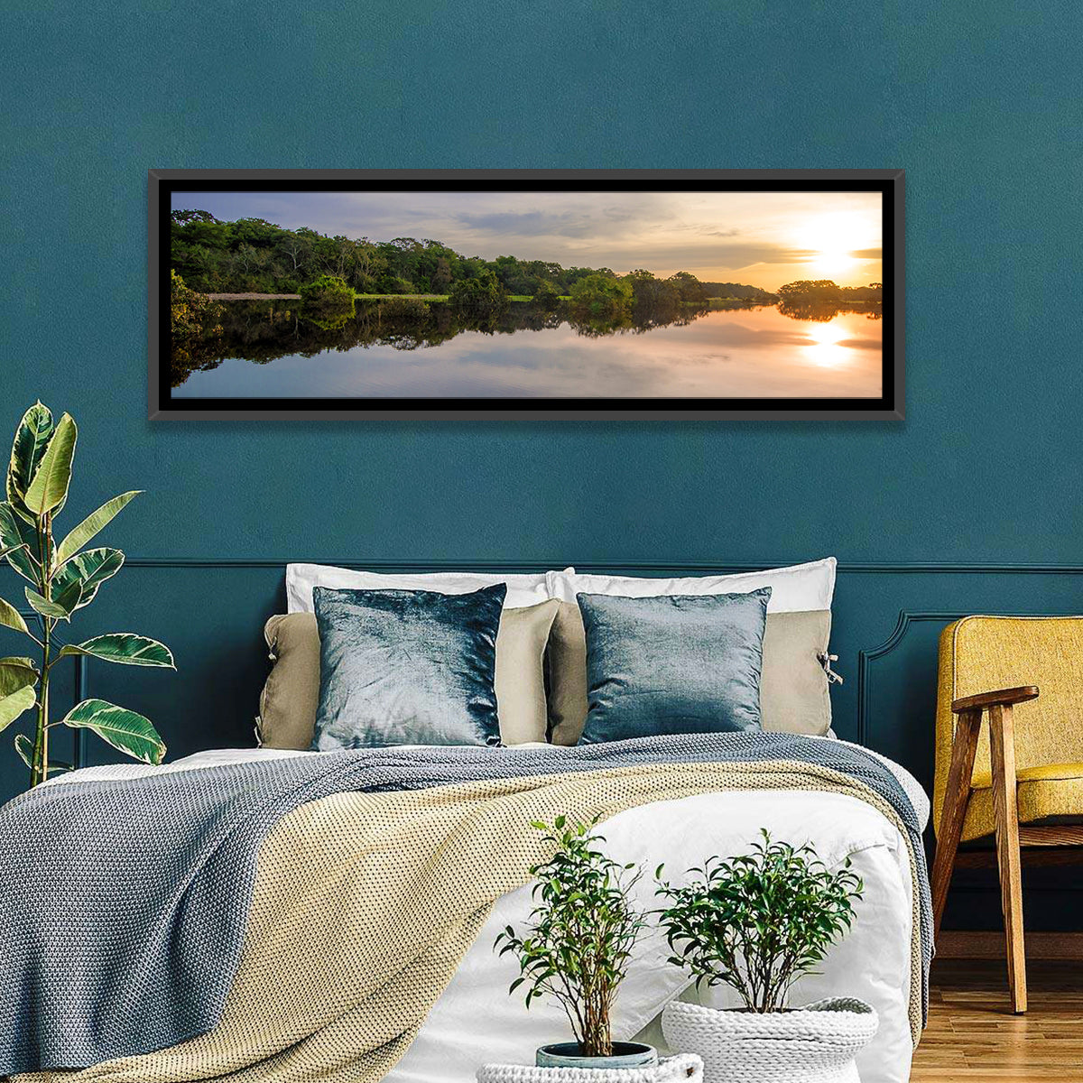Amazon River Sunset Reflection Wall Art