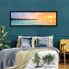 Overwater Bungalows at Sunset Wall Art