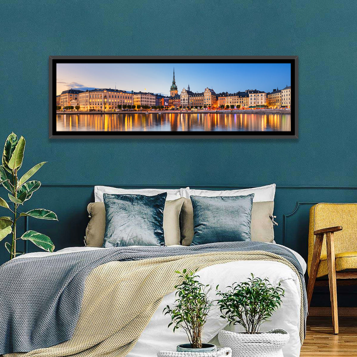 Gamla Stan Night Reflections Wall Art
