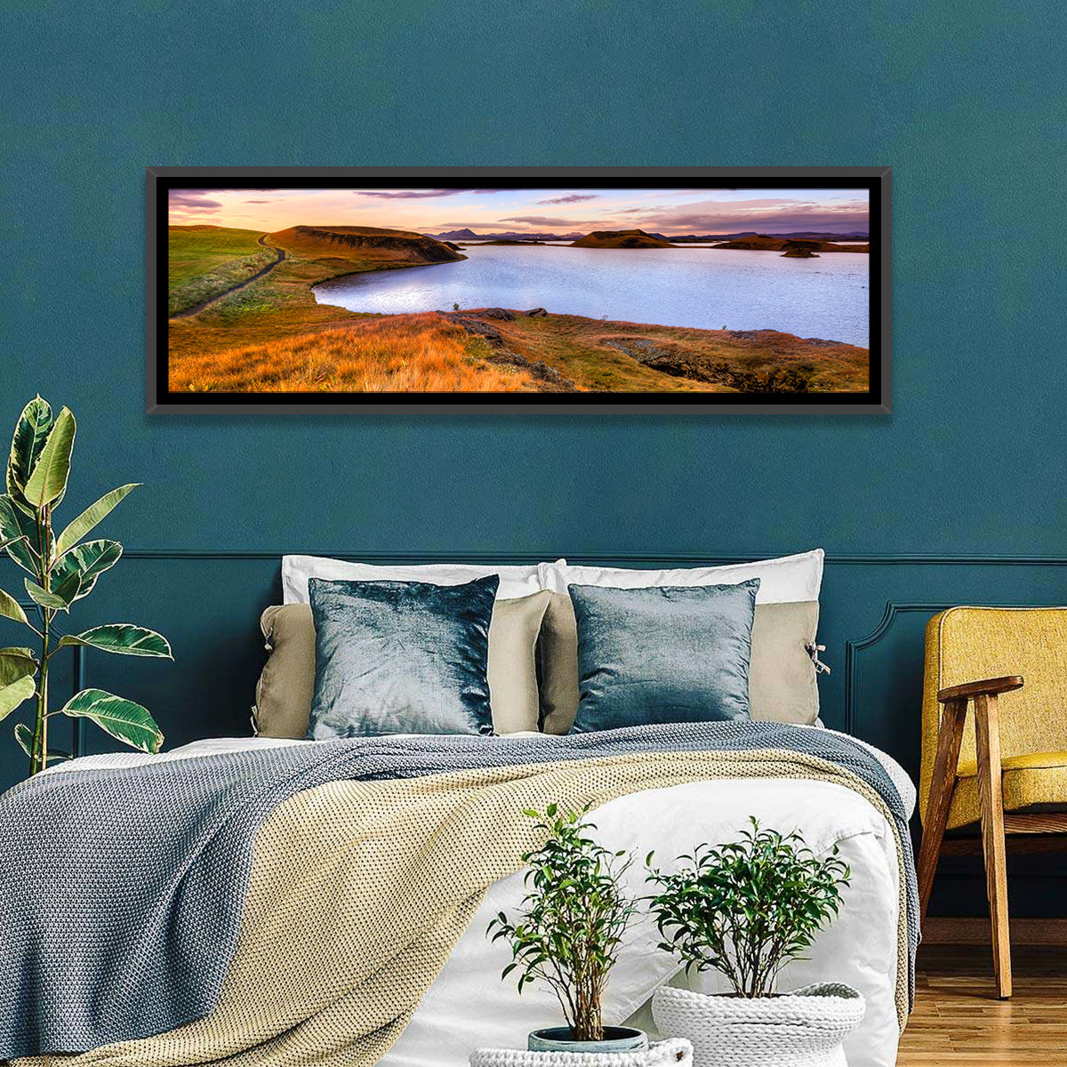 Sunset Over Lake Myvatn Wall Art