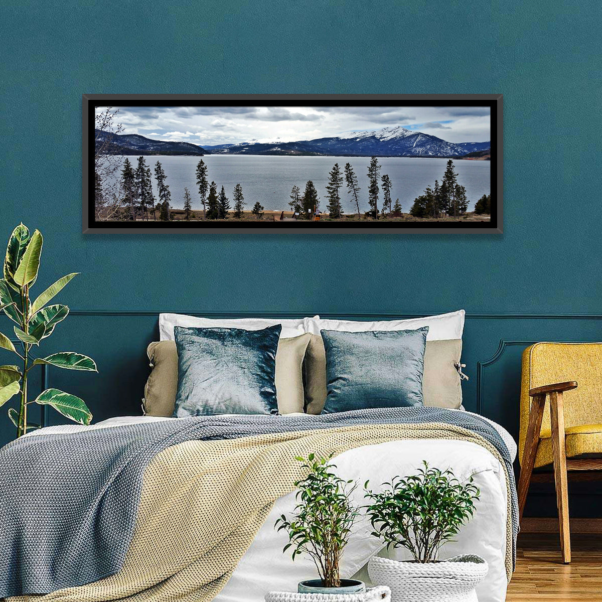 Lake Dillon, Colorado Wall Art in a room, panoramic