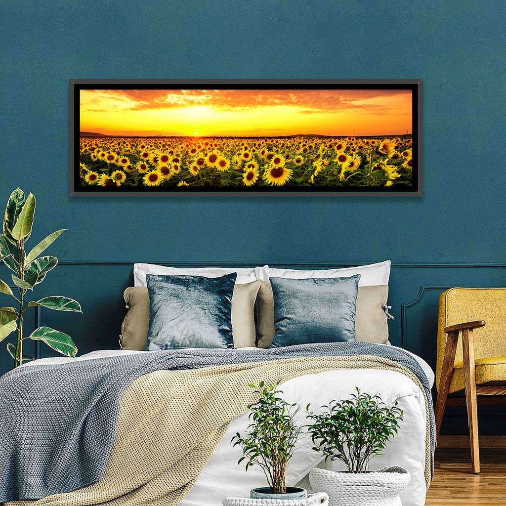 Golden Hour Sunflower Field Wall Art