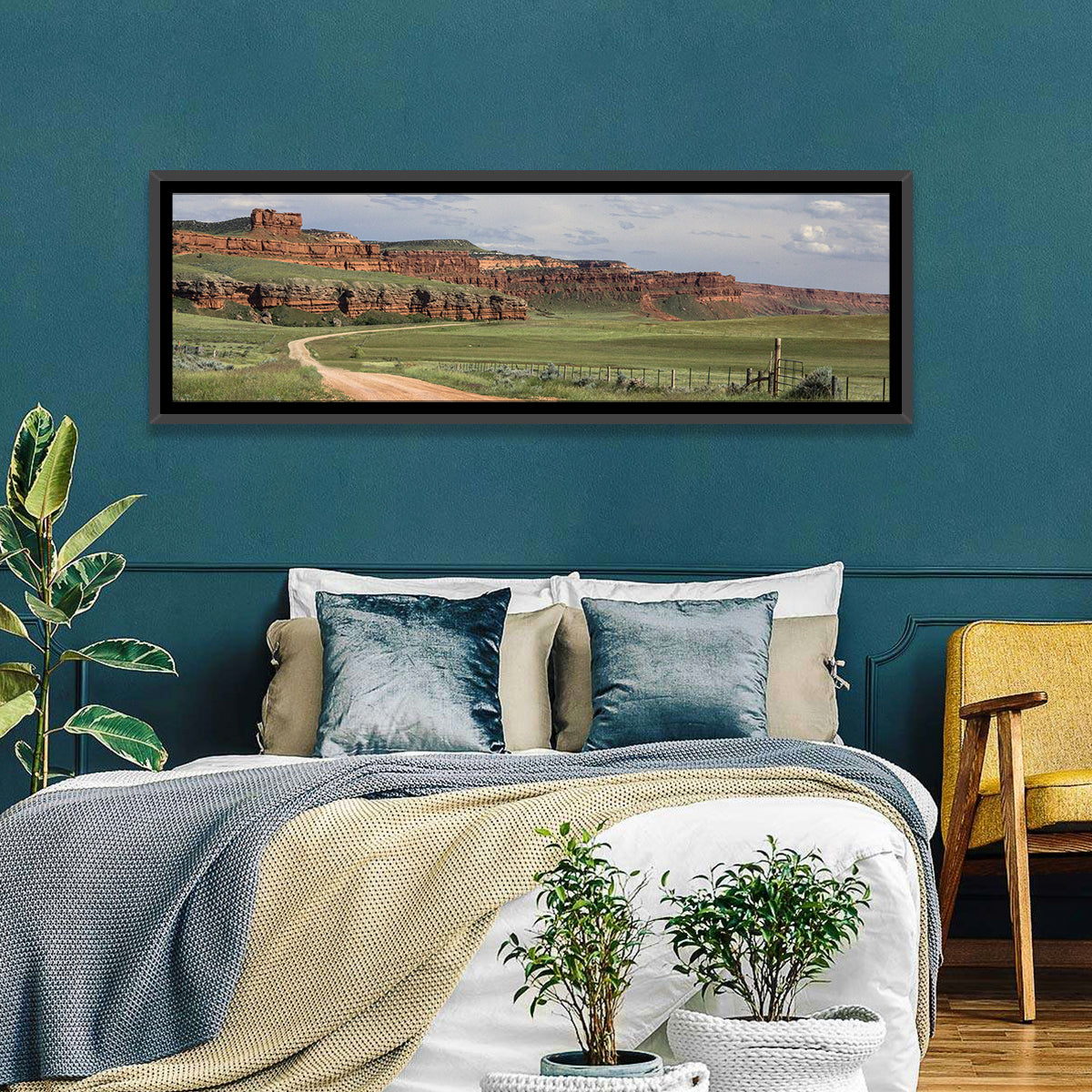 Kaycee Red Cliffs Wall Art in a room, panoramic