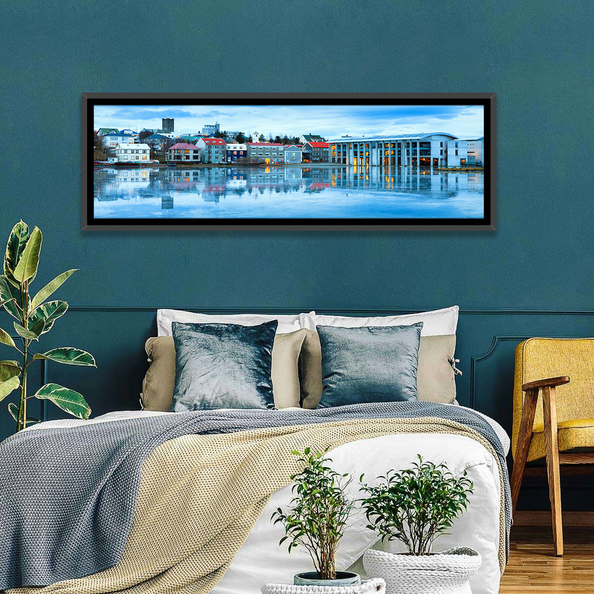 Reykjavik City Hall at Blue Hour Wall Art