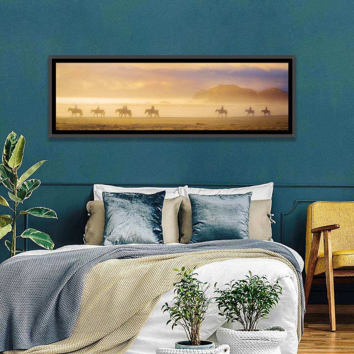 Misty Beach Horseback Riders Wall Art