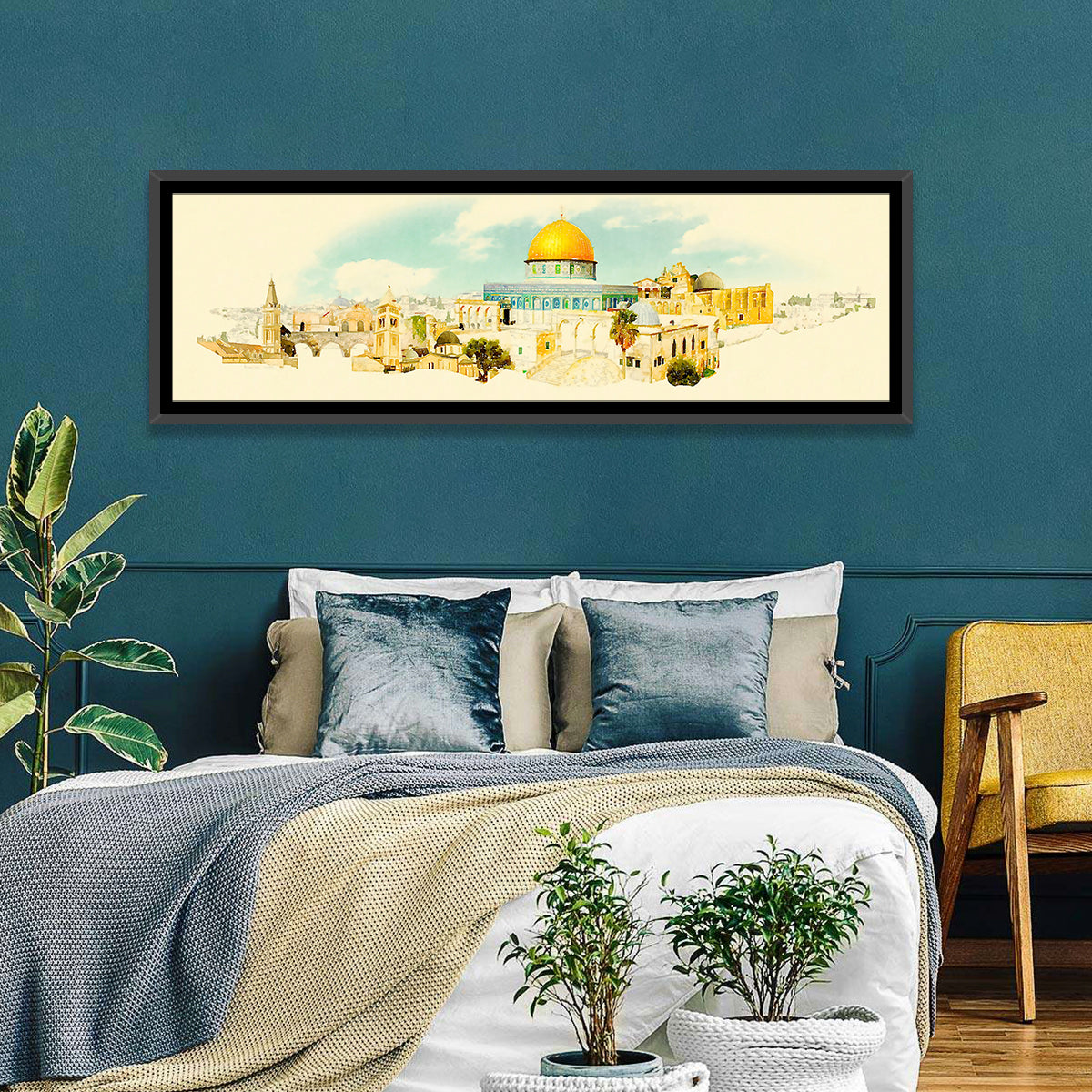 Golden Dome of the Rock, Jerusalem Wall Art in a room, panoramic