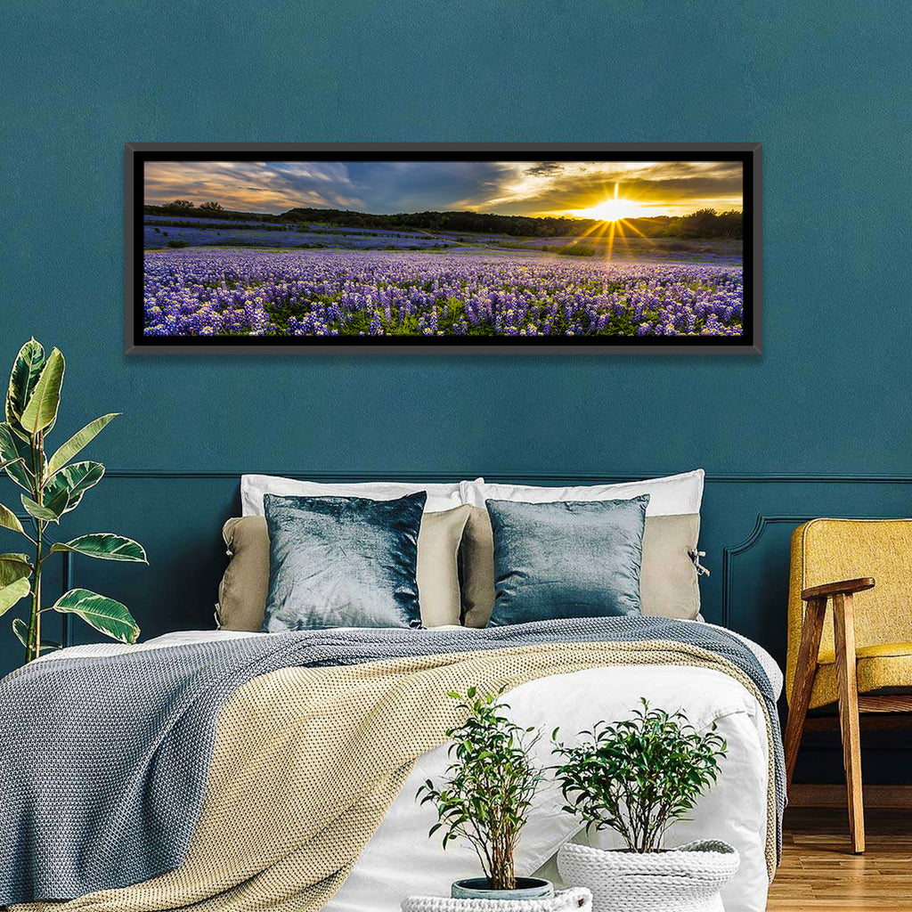 Texas Bluebonnet Field at Sunset Wall Art