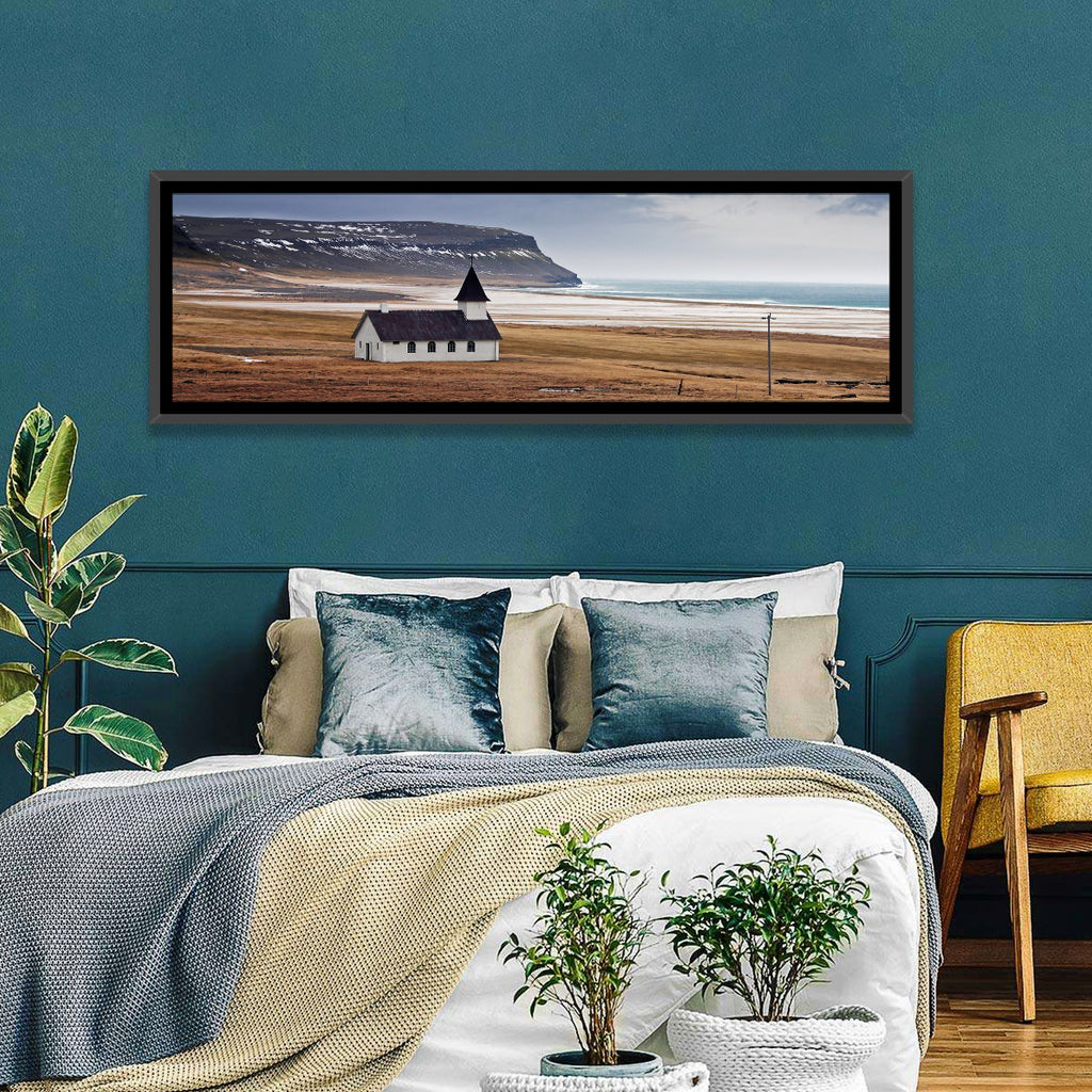 Icelandic Church with Dark Steeple Wall Art
