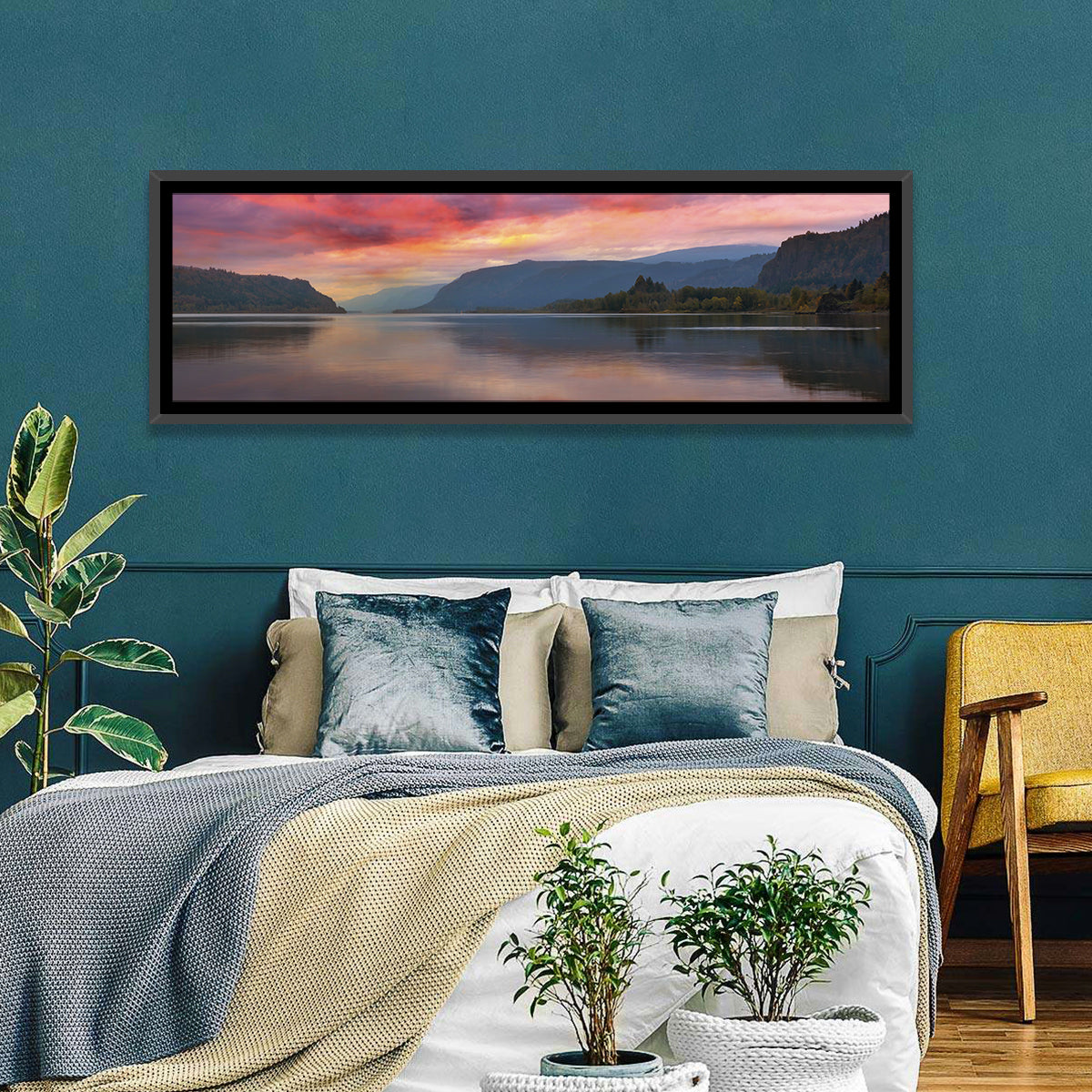 Sunrise Over River Gorge Wall Art