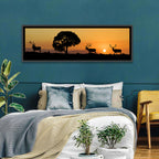 Bull Elk Sunset Silhouette Wall Art