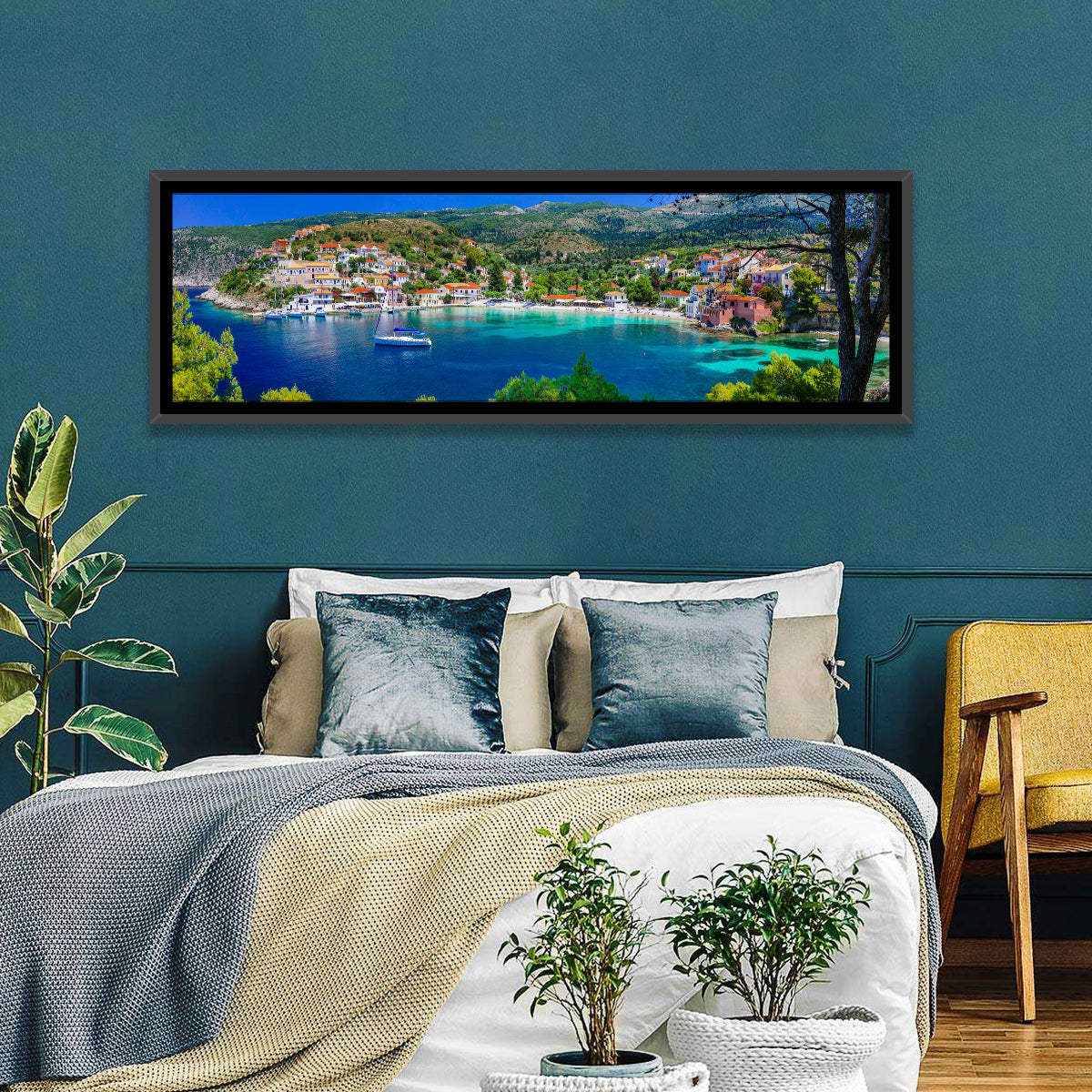 Assos Village Harbor View Wall Art