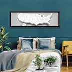 3d USA Map with Alaska and Hawaii Wall Art