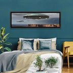 Ufos Over Stormy Canyon Wall Art