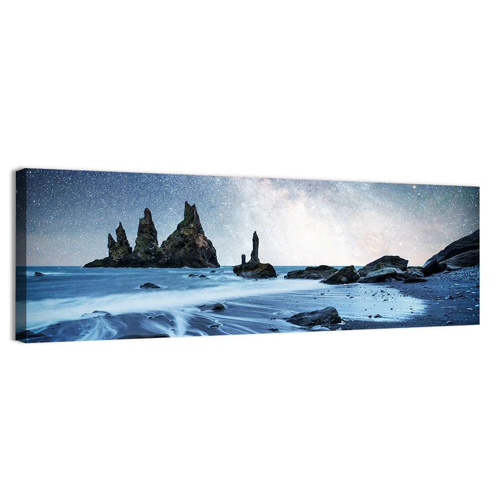 Reynisdrangar Sea Stacks Night Wall Art