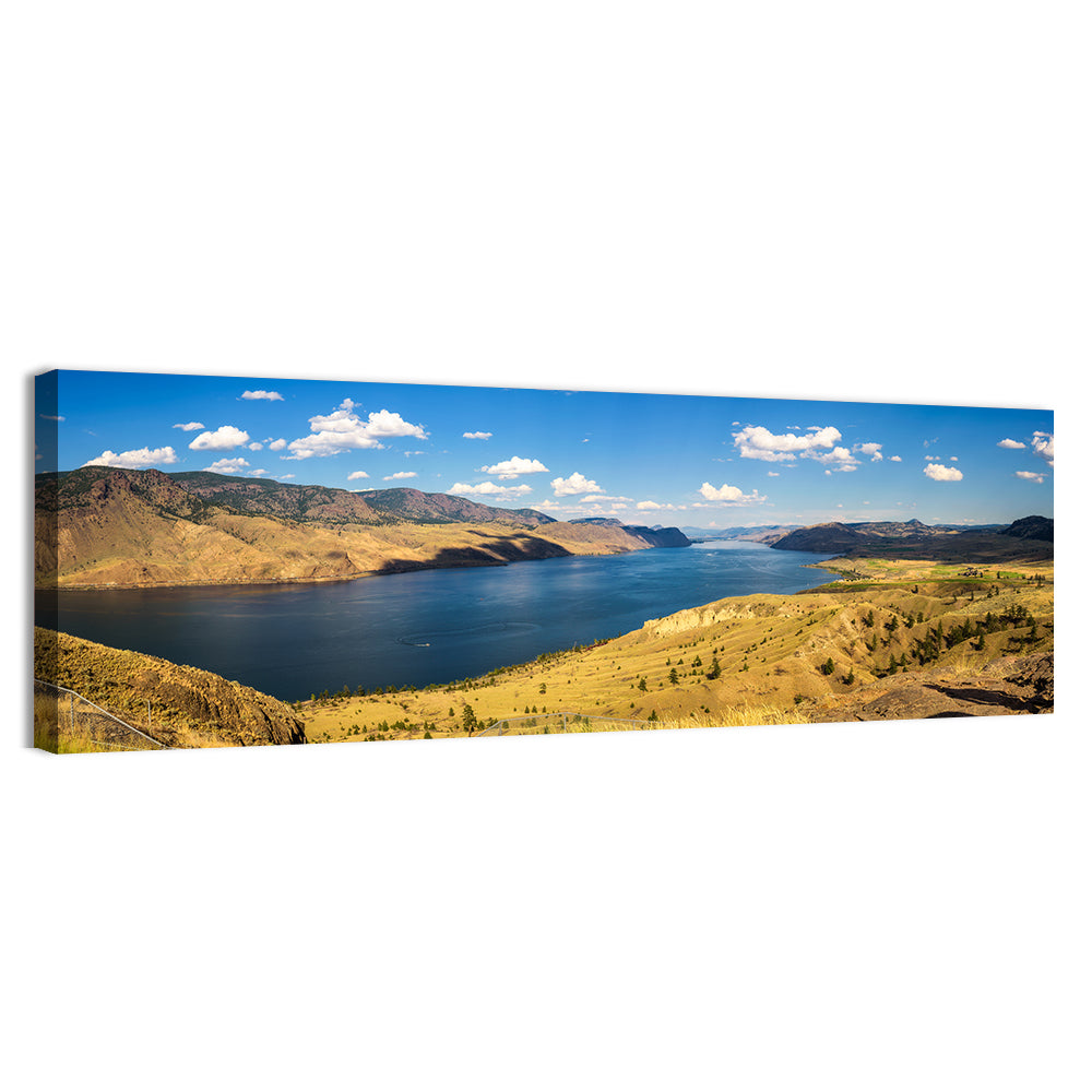 Golden Grass at Kamloops Lake Wall Art, canvas print, panoramic