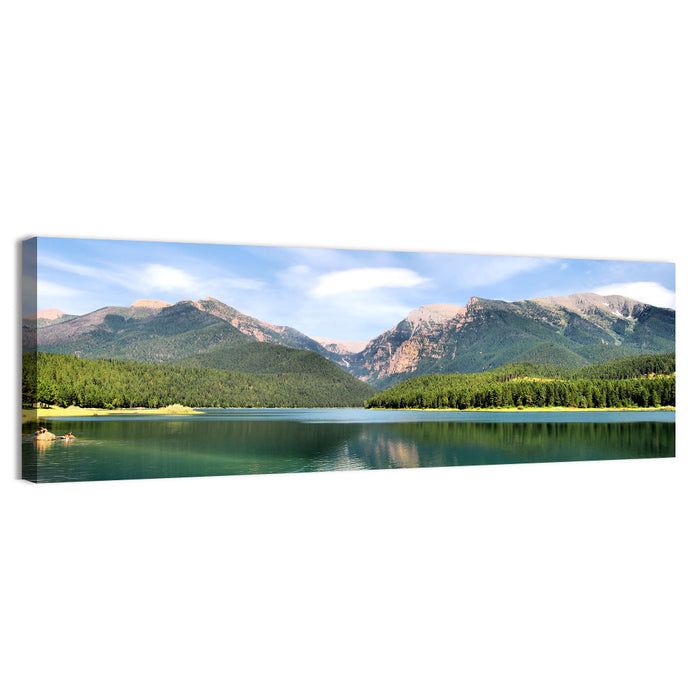 Mission Mountain Lake Reflection Wall Art as a canvas print