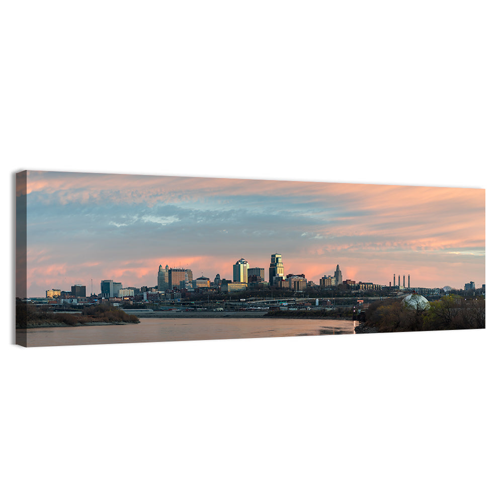 Kansas City Sunset Skyline Wall Art