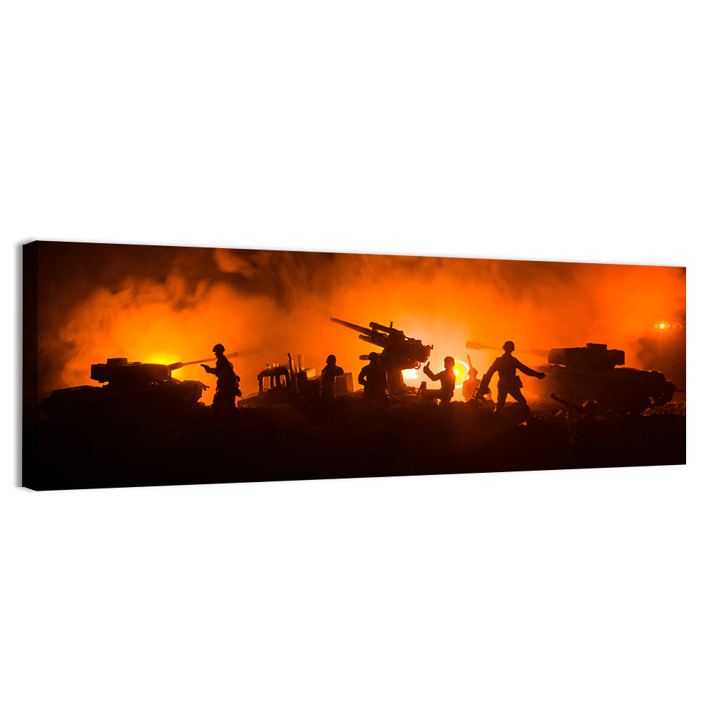 Active War Field Scene Wall Art