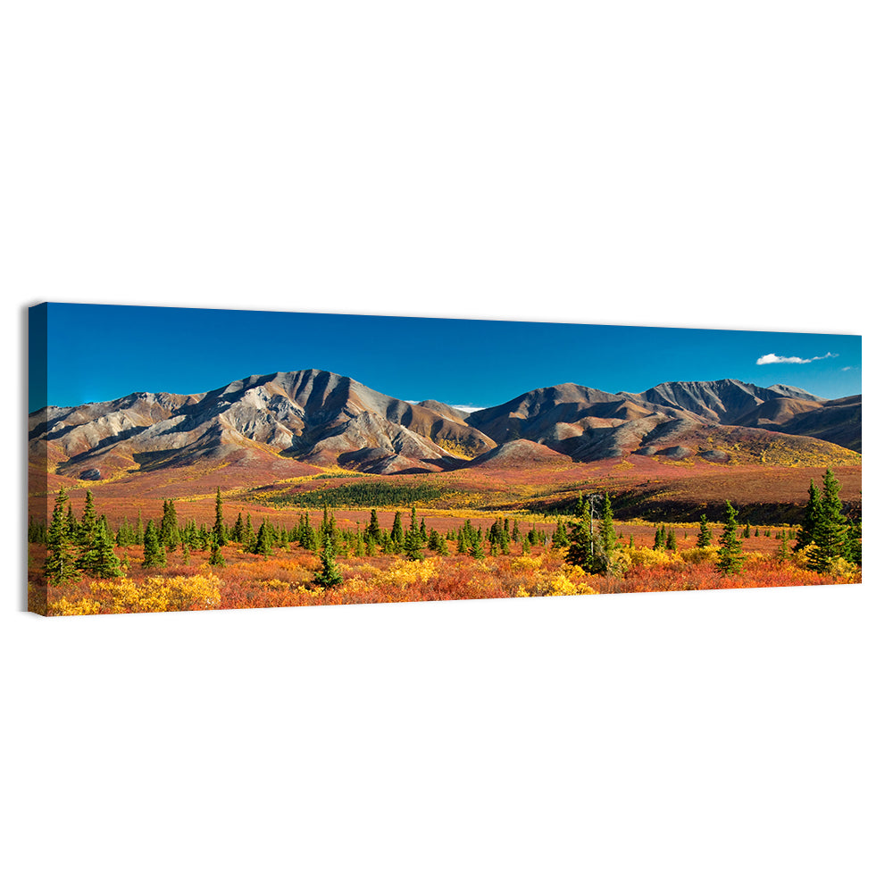 Denali Autumn Peaks Wall Art, canvas print, panoramic