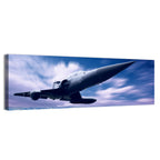 Fighter Jet Ascending Over Clouds Wall Art
