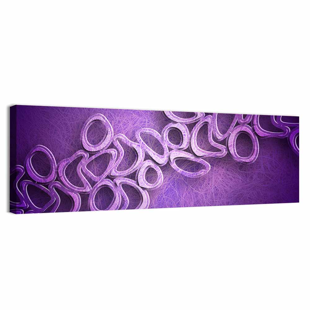 Layered Purple Ring Pattern Wall Art, canvas print, panoramic