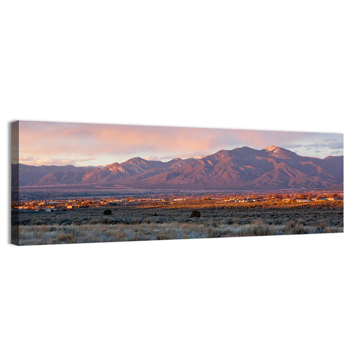 Taos Valley Sunset Wall Art as a canvas print
